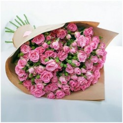 Букет розовых кустовых роз...